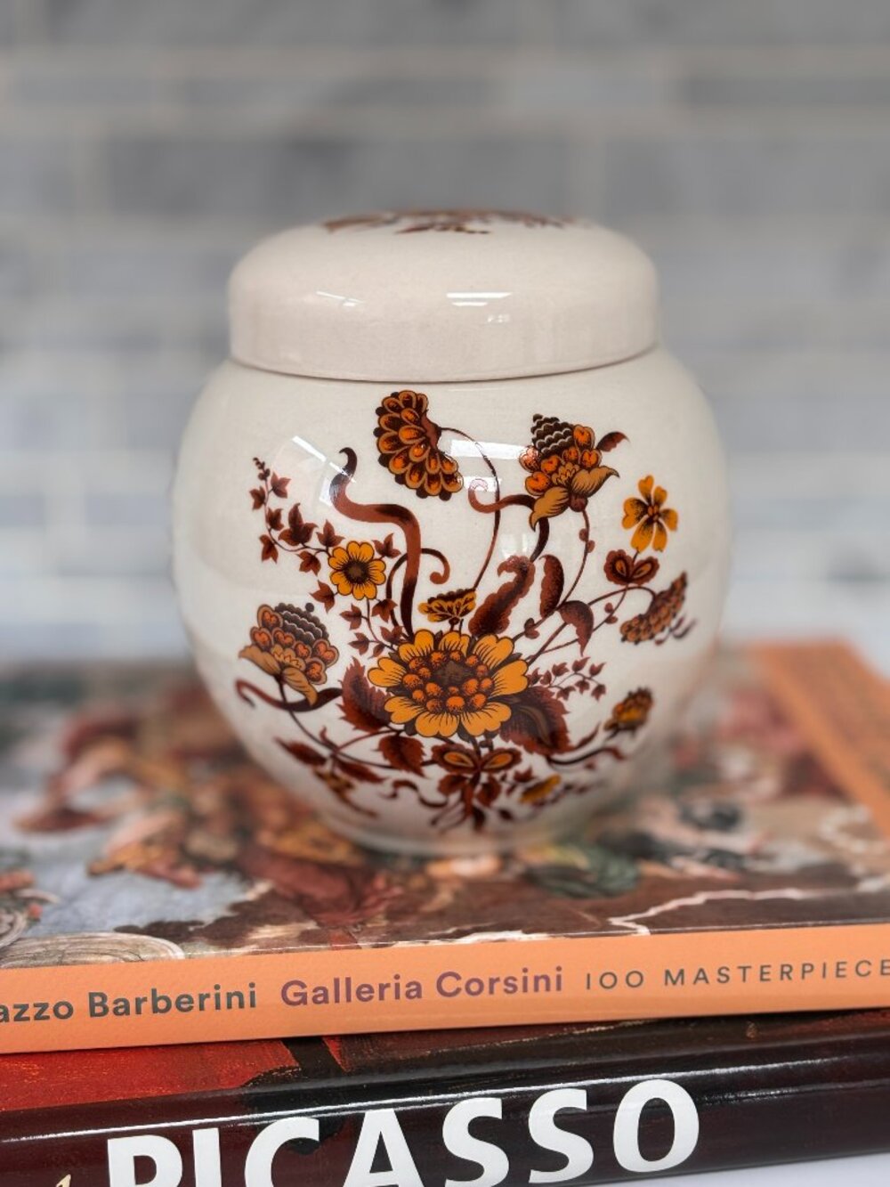 Vintage Sadler England Ceramic Lidded Ginger Jar